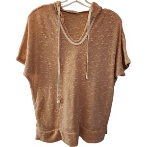 Lightweight Short Sleeve Sheer Knit Hoodie